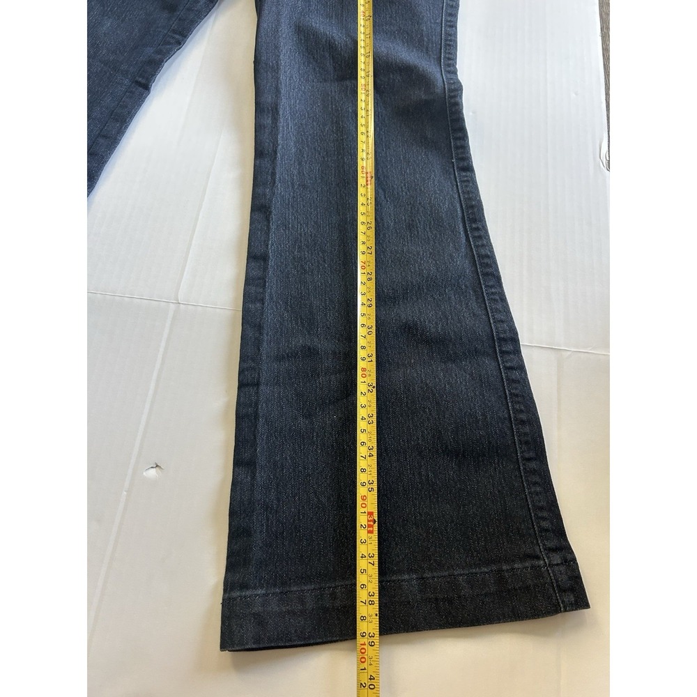2000s Low Rise Flared Jeans Button Y2K Grunge Office Siren Parisian Twee Preppy - Picture 8 of 10